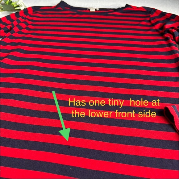 Gap Sz S Red Striped T-Shirt Long Sleeve - Picture 2 of 7